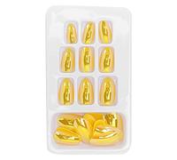 False Nails Fake Nails Ballerina Nails 24Pcs Long Coffin Glitter French Artificial Tips with 12 Sizes for Women Nail Salons DIY Nail Art Party Wedding (LG09)