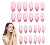 False Nails, Press On Nails - Almond False Nails,24 Reusable Reduced Short Print On Artificial Nails For Salon Manicure Home Art
