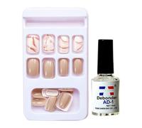 False Nails: Press on the Tips of False Nails Short Square Nail Tips for Family Girls Friends Women