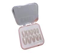 False Nails Shiny 10 Pieces French False Nails Short Square Glue On Nails Press on Nails Full Cover Ballerina Fake Nails Nail Art Stickers for Women and Girls