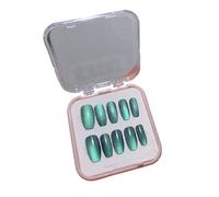 False Nails Shiny 10 Pieces French False Nails Short Square Glue On Nails Press on Nails Full Cover Ballerina Fake Nails Nail Art Stickers for Women and Girls