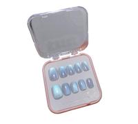False Nails Shiny 10 Pieces French False Nails Short Square Glue On Nails Press on Nails Full Cover Ballerina Fake Nails Nail Art Stickers for Women and Girls
