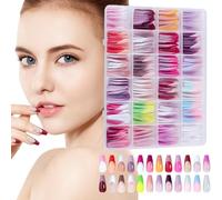 False Nails - Stick On Nails | Fake Nails Set | French Stick-On Fake Nails French Tip Nails, Short Nails, Press On Nails Short, Detachable Artificial French Press On Nails For Women, Friends, Family