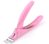 False Nails Tip Cutter for Acrylic Gel Nails False Fake Artificial Nails Sharp and Rust Proof Manicure & Pedicure Nail Trimmer for Professional Salon and Home Use (Pink)