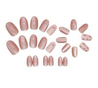 False Nails - Women's False Nails | Shiny Pink Glitter False Nails | Stick Artificial Nails with Strawberry Bow Design | False Nails Set for Women and Girls