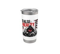 False Reality Simulation Error Cyber Glitch Dystopian Art Stainless Steel Insulated Tumbler