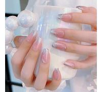 False Stick on Nails Pure Handmade Luxury Salon Designer Nail Art Fake Cute Designs Press On Acrylic Soft Solid UV Art Gel Nails For Girl Women Daily Gift Holiday Fit All Fingers (54, 22p)