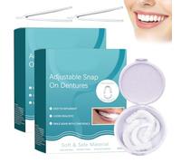 False Teeth,Clip in Veneers Teeth,2Pairs Snap on Veneers Teeth Clip on Veneers Top and Bottom Adjustable Snap Button Veneers Teeth for Men and Women with Bad Teeth,with Tweezers