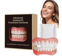 False Teeth Set for Adults,Clip in Veneers Teeth Top and Bottom,Snap On Veneers Teeth,Adjustable Snap-On Dentures,Temporary Teeth Covers,Tooth Veneers for Women and Men,Natural