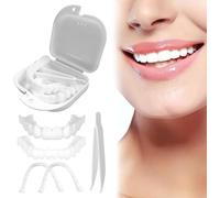 False Teeth Set for Adults, Instant Veneers Dentures Fake Teeth Braces Whitening Cosmetic Tooth Covering Snap on Smile Teeth Cosmetic Veneers,Teeth Temporary Dentures Top and Bottom