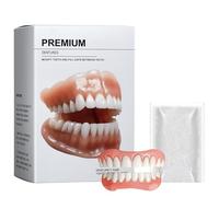 False Teeth Set,Soft Denture Reline Kit,Clip In Veneers Teeth Top and Bottom,Snap On Veneers Teeth,Adjustable Snap-On Dentures,Temporary Dentures,Tooth Veneers for Women and Men,Comfortable&Adjustable