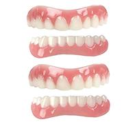 False Teeth Veneers 2 Pairs Upper and Lower Cosmetic Teeth Veneers Whitening Temporary for Men Women
