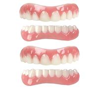 False Teeth Veneers 2 Pairs Upper and Lower Cosmetic Teeth Veneers Whitening Temporary for Men Women