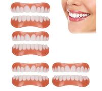 False Teeth Veneers Instant Veneers Dentures Cosmetic Silicone False Teeth Veneers Temporary Teeth Upper for Women Men Your Teeth and regain Confident Smile,02