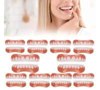 False Teeth Veneers Top and Bottom Veneers Fake Teeth Temporary Prosthesis Teeth for Men Women Silicone Dental Prostheses for Protecting Teeth Regaining Smile,10pcs