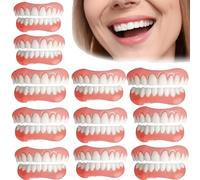 False Teeth Veneers Top Bottom Veneers Fake Teeth Instant False Teeth Veneers Silicone Dentures Artificial Fake Tooth Comfort Fit Cosmetic Fake Teeth Men Women,20
