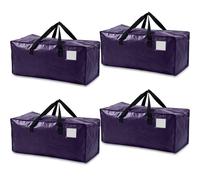 FALSKT 4 Pack 90L Moving Bags Heavy Duty Moving Totes Clothes Storage Bag with Zips & Handles Waterproof Large Packing Bags for Moving House Travelling Camping for Clothes Storage