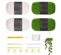 FALSKT Crochet Kit for Beginners Crochet Plant Kit for Beginners Crochets Kits Knitting Starter Pack for Adults and Kids with 4x50g Crochet Yarn Hook Accessories for DIY Craft Birthday Gift