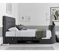 Falstone - Double - Ottoman Storage Bed - Slate Grey - Fabric - 4ft6 - Happy Beds