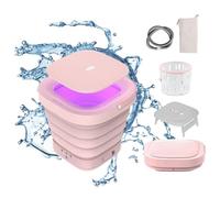 Faltbare Waschmaschine mit 2 Modi Trocknen und UV Faltbare Waschmaschine mit Touchscreen,Dehydrierung für Unterwäsche Socken Babykleidung,Pink