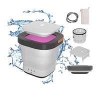 Faltbare Waschmaschine mit 60/80℃ Trocknung und UV Tragbare Mini Waschmaschine 350PRM,4D-Wellenrad für Haushalt,Apartment,Hotel,White