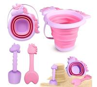 FALUCKYY Beach Toys Set for Kids | Unicorn Theme Sand Play Kit with Collapsible Bucket, Shovels| Travel Toys for Toddlers Children Boys Girls 3-8 Years Old