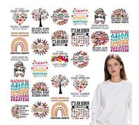 Falueqg Dtf Transfers Ready to Press - 24Pcs Asian American and Pacific Islander Heritage Month Iron on Transfer, Aapi Heritage Month Iron on Decals Patches Heat Stickers for DIY Tshirts Clothes Bags