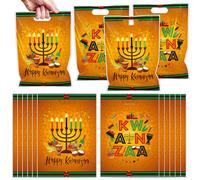 Falueqg Happy Kwanzaa Party Favor Bags - 50 Pcs Happy Kwanzaa Goodie Candy Gift Bags African Heritage Holiday Party Favors for African Traditional Heritage Festival Black History Month Celebrates