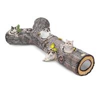 Falukasa Cat Tunnels for Indoor Cats, Cat Bed Tree Hole Toy with Three Channels and Leaves, Foldable & Easy to Store, Suitable for Cats and Other Small Animals to Chase and Play, L 59" Tree Color
