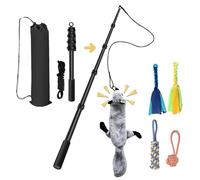 Falukasa Flirt Pole, Interactive Toys Tug-of-war for Dogs, Five-Section Retractable Adjustable Length,for Outdoor Exercise & Training for Small Medium Large Dogs