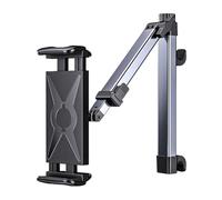 FALVFUN Car Headrest Tablet Holder, 360° Rotating Adjustable Vehicle Backseat Phone Mount for 4.7-15" Devices, Travel Road Trip Essentials Smartphone Holder, Universal for SUV RV Truck (Silver)