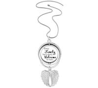 Faly Story Quote Art Deco Fashion Pendant Angel Wings Rotating Necklace Jewelry