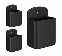 Falzqq 3 Pack Remote Control Holder Wall Mount Self Adhesive Remote Holder TV Controller Holders Wall Storage Organizers for Home Office School, Black