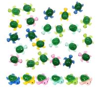 Falzqq 30 Pack Mini Turtles Mini Resin Turtle Figurines Tiny Turtles Little Miniature Sea Turtle Ornament for Garden Fish Tank Landscape Decorations