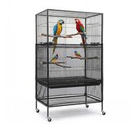 Falzqq Large Bird Cage Cover Bird Cage Seed Catcher 118 x 31 Inches Adjustable Mesh Birdcage Cover Net Skirt for Parrot Parakeet Macaw Cages (Black)