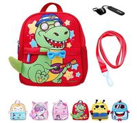 Fam and Pal I Neoprene 3D Dinosaur Toddler Backpack for Boys I Includes Safety Rein Strap, Chest Buckle & PU leather Stroller Loop I Nursery & Preschool bags for kids I Suitable for 0-4 Years I