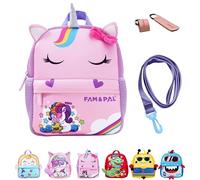 Fam and Pal I Neoprene 3D Unicorn Toddler Backpack for Girls I Includes Safety Rein Strap, Chest Buckle & PU leather Stroller Loop I Preschool & Nursery Bag for kids I Suitable for 0-4 Years I