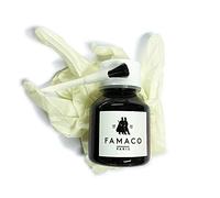 Famaco 50ml Blue Intense Leather Dye Liquid with Application Brush and Rubber Gloves - Nubuck and Suede Leather Colour Repairing Kit