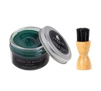 Famaco 50ml Green Montana Leather Deluxe Cream Polish for Boot and Shoe with Application Brush - Nourish and Leather Protector Kit for Boots and Shoes
