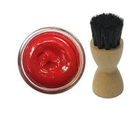 Famaco 50ml Red Rouge VIF Leather Deluxe Cream Polish for Boots and Shoes with Application Brush - Nourish and Protect Leather with this cream polish Kit for Boots and Shoes