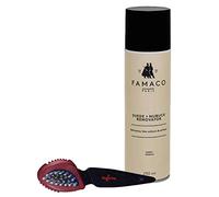 Famaco Suede/Nubuck Shoe and Bag Renovator Spray with Suede Cleaning Buzz Brush (Dark Brown)