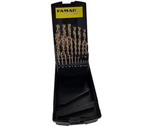 FAMAG 1594825 25pcs HSS-Ground Brad Point Drill Bit Set in Plastic Case