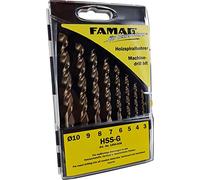 FAMAG 1594838 8pcs HSS-Ground Brad Point Drill Bit Set in Plastic Case