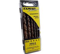 FAMAG 1594845 5pcs HSS-Ground Brad Point Drill Bit Set in Plastic Case