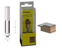 FAMAG HM Flush Cutter (D6 B19 Total Length 64 mm Shank 8 mm, Cutter with Bearing Suitable for Edge milling in Carpentry, Assembly Work in The Craft Sector and Woodworking) 3101.806