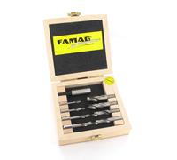 FAMAG 9PCS HSS-Ground Brad Point Drill Bits 1/4" Hex Shank Short Set in Wooden C