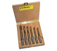 Famag Long Hole Drill with Spiral Groove in Wooden Box, Right-Cutting, 6 Pieces