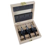 FAMAG Drill Countersink Set of 4 Pieces 4, 5 and 6mm + Depth Stop in Wooden Case