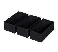 FAMALAHEE 3 PACK Drawer Organizer Clothes,drawer Divider, Dresser Drawer Storage for Sock, Underwear, Bra,Panties,Belt, Tie, Stockings, Leggings & Accessories (Black)