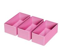 FAMALAHEE 3 PACK Drawer Organizer Clothes,drawer Divider, Dresser Drawer Storage for Sock, Underwear, Bra,Panties,Belt, Tie, Stockings, Leggings & Accessories (Pink)